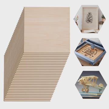 30x Houtplaten Basswood 3mm Dik - DIY & Decoratie (30x30cm/4, Hobby en Vrije tijd, Verzenden, Nieuw