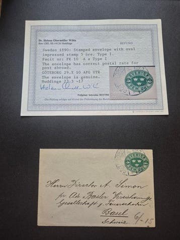 Zweden 1890/1891 - Zweden 1890–1891 – 2 öre en 5 öre postale, Gestempeld