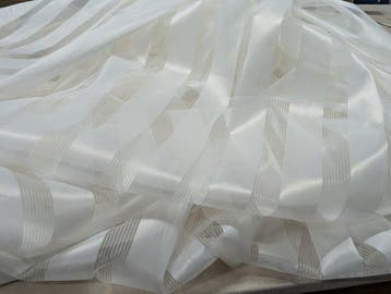 Luxury Italian Curtain Fabric Sheer Striped - Textiel - 640