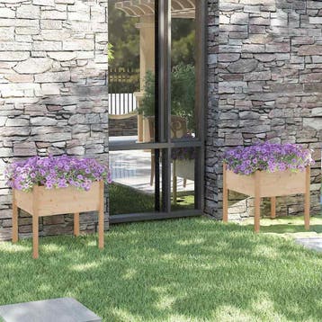 vidaXL Plantenbakken 2 st 70x70x70 cm massief grenenhout, Verzenden, Nieuw, 60 tot 100 cm, 60 cm of meer