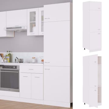vidaXL Ombouwkast voor koelkast Lyon 60x57x207 cm bewerkt, Verzenden, Nieuw, Wit