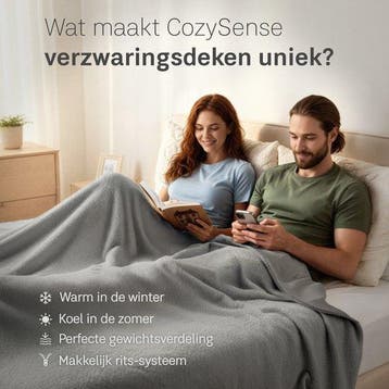 2dekans | CozySense® Verzwaringsdeken 13 kg - 2-persoons -, Ophalen of Verzenden, Zo goed als nieuw, Grijs