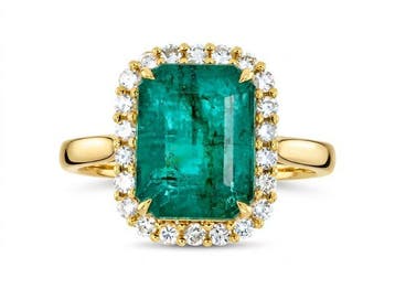 Zonder minimumprijs - Ring - 14 karaat Geel goud - 6.09ct., Nieuw