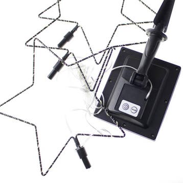 Solar kerstster priklamp op zonne-energie - 3 stervormige pr, Zonne-energie, Kunststof, Verzenden, Minder dan 50 watt