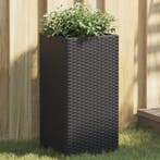 vidaXL Plantenbakken 2 st 30x30x60 cm poly rattan zwart, Verzenden, Nieuw