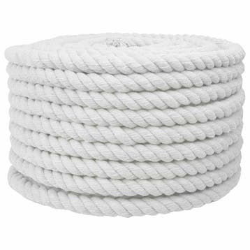vidaXL Katoenen Touw 24 mm 50 m Wit 100% Katoen, Verzenden, Nieuw