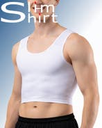 Binder Top – Borst Compressie Binder Top voor Mannen - Wit -