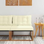 vidaXL Buiten Midden Sofa Massief Acaciahout en Textilene, Tuin en Terras, Tuinsets en Loungesets, Verzenden, Nieuw