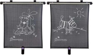 Dreambaby auto zonnescherm Zebra + Tijger (2 stuks) - Zon..., Verzenden, Nieuw