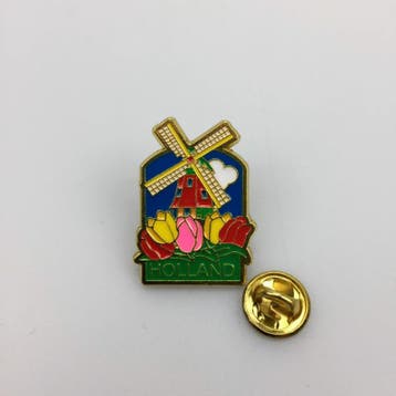 Pin molen met tulpen Holland goud, Ophalen of Verzenden, Nieuw