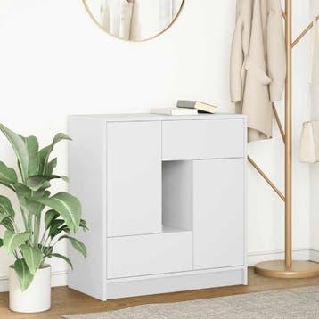 vidaXL Dressoir met lades en deuren 70,5x34x74,5 cm wit, Verzenden, Nieuw, Overige houtsoorten, Minder dan 50 cm