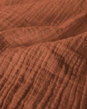 Hydrofiel Katoen Linnenstructuur Brique, Hobby en Vrije tijd, Stoffen en Lappen, Overige kleuren, Nieuw