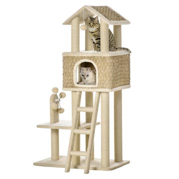 TRUUSK Krabpaal Grote Kattenboom - 130cm - Met Kattenhol &am, Verzenden, Nieuw