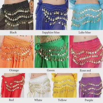 Buikdans Heupsjaal met Munten - Chiffon Rok voor Dans en Yog, Verzenden, Nieuw