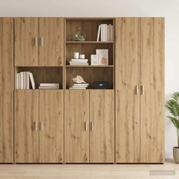 vidaXL buffetkast Artisanaal eiken 70 x 42,5 x 185 cm, Minder dan 50 cm, Verzenden, Nieuw, Minder dan 100 cm