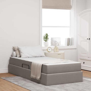 vidaXL Opbergbed met matras met matras Taupe 90 x 190 cm, Huis en Inrichting, Verzenden, Nieuw