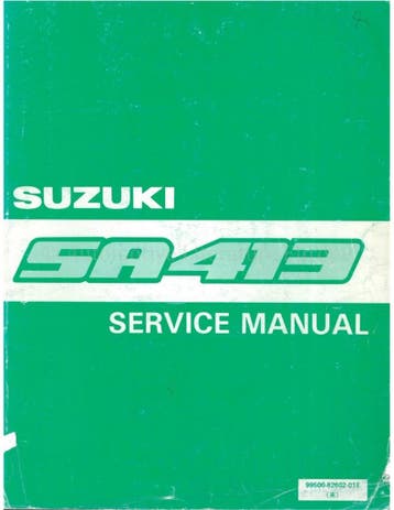 1988 SUZUKI SWIFT WERKPLAATSHANDBOEK ENGELS
