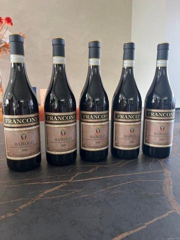 2020 Francone - Barolo DOCG - 5 Flessen (0.75 liter), Verzamelen, Nieuw