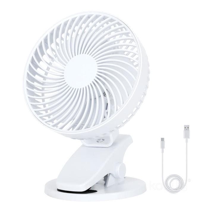 Bureauventilator met Clip - Viento Clip Wit - USB-oplaadb..., Huis en Inrichting, Lampen | Overige, Nieuw, Ophalen of Verzenden