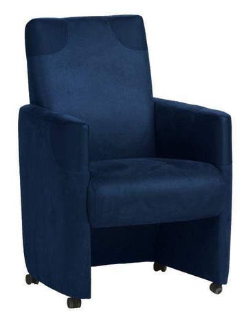 Eetkamerstoel Ron - eetkamerstoelen - Blauw, Nieuw, Blauw, Stof
