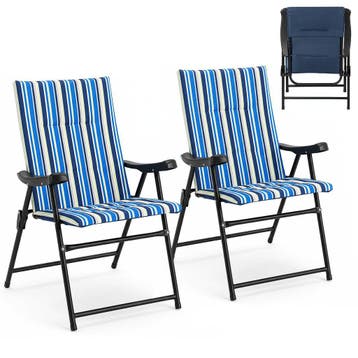 2dekans | Opvouwbare Strandstoelen Set van 2 - Blauw/Groen -, Ophalen of Verzenden, Zo goed als nieuw