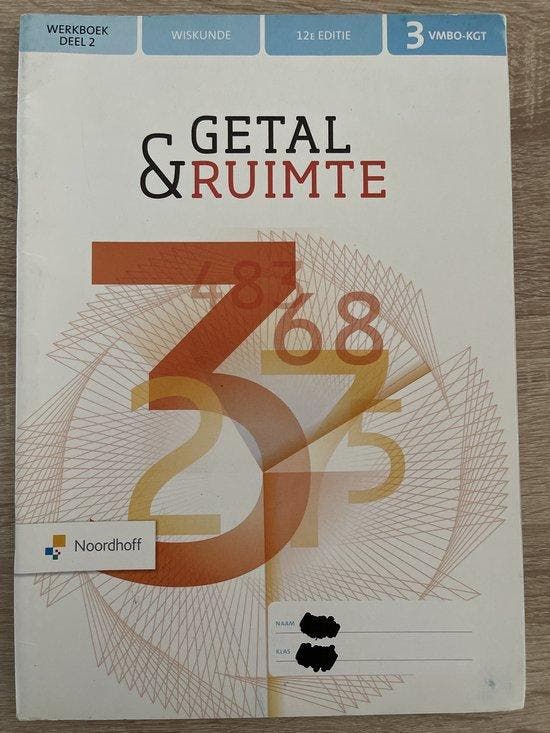 9789001575915 Getal  Ruimte 12e ed vmbo-kgt 3 werkboek de..., Boeken, Schoolboeken, Zo goed als nieuw, Verzenden