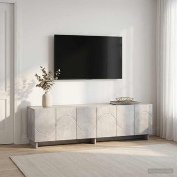 vidaXL tv-meubel 140 x 34,5 x 40 cm Betongrijs Bewerkt hout, Huis en Inrichting, Kasten | Televisiemeubels, 100 tot 150 cm, Verzenden