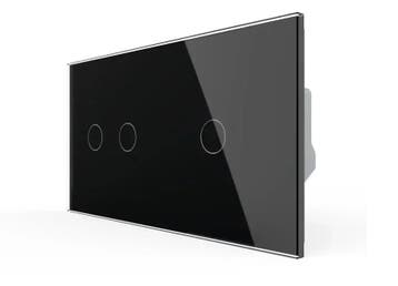 Livolo Touchscreen Schakelaar 2+1 | Zwart Glas | Puls |, Ophalen of Verzenden, Nieuw, Schakelaar