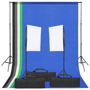 vidaXL Fotostudioset met verlichtingsset en achtergrond, Audio, Tv en Foto, Fotografie | Fotostudio en Toebehoren, Verzenden, Nieuw