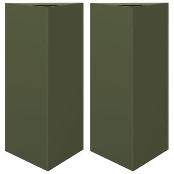Stalen plantenbak 70cm hoog | Tweedekansje | OP=OP, Tuin en Terras, Gebruikt, Minder dan 60 cm, Ophalen of Verzenden, Metaal