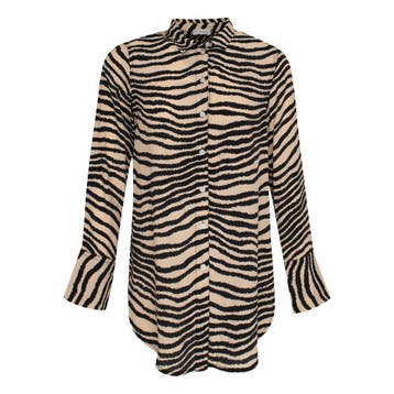 By Malene Birger • zwart beige blouse • 34, Verzenden, Zwart, Nieuw, By Malene Birger