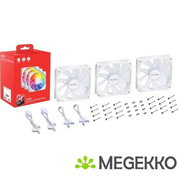 XPG VENTO R 120 ARGB PWM Reverse Blade 3-Pack Wit, Verzenden, Nieuw