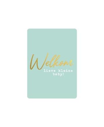 1x mini kaartje WELKOM lieve baby ! mint (Cadeaukaarten A7), Ophalen of Verzenden, Nieuw