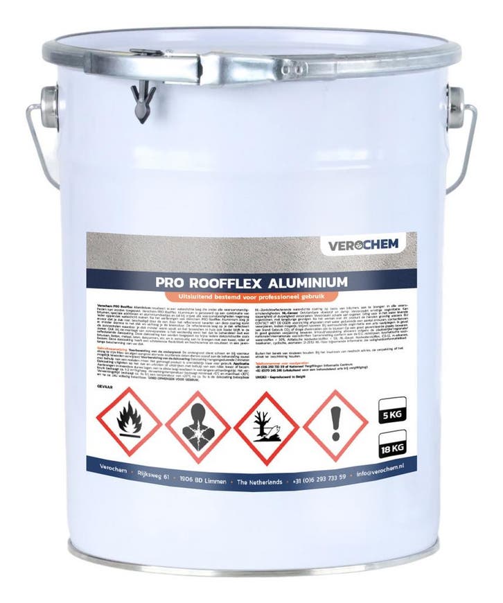 Pro Roofflex Dakcoating Aluminium 5KG, Doe-het-zelf en Verbouw, Verf, Beits en Lak, Nieuw, Ophalen of Verzenden