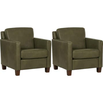 Set van 2 Leren fauteuils Smart - Granada Moss, Nieuw, Ophalen of Verzenden, 50 tot 75 cm, Leer