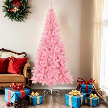 vidaXL Kunstkerstboom met standaard 180 cm PVC roze, Verzenden, Nieuw