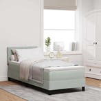 vidaXL Boxspringbed met matras Lichtgrijs 80 x 200 cm, Huis en Inrichting, Slaapkamer | Bedden, Verzenden, Nieuw, Stof