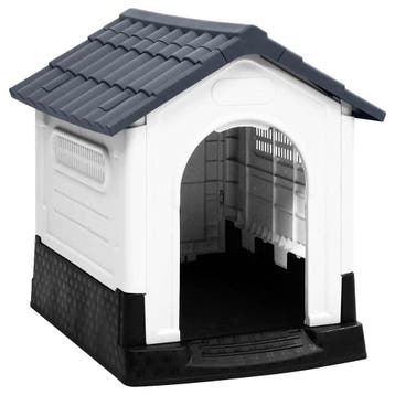 vidaXL Hondenhok Grijs 57x68x66 cm Polypropyleen, Dieren en Toebehoren, Verzenden, Nieuw