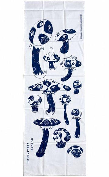 Takashi Murakami (1962) - Posi Mushroom - Art Tenugui -