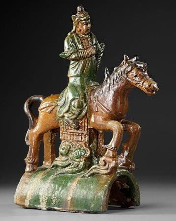 Oud-Chinees, Ming-dynastie Terracotta Sancai-tegel - 37 cm