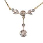 Halsketting - 18 karaat Geel goud - Diamant - Vintage uit de, Nieuw