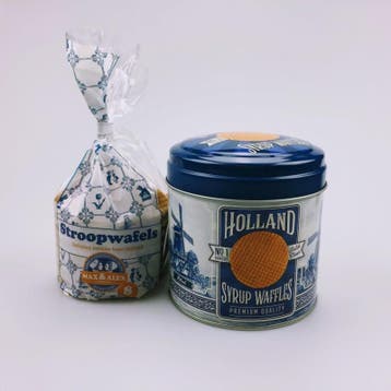 8 Stroopwafels in blik Holland delftsblauw, Ophalen of Verzenden, Nieuw