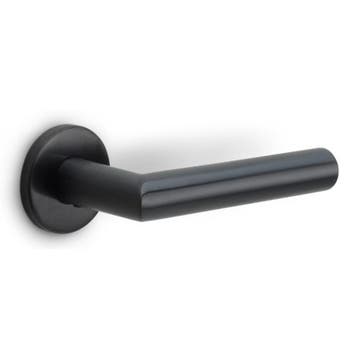 Deurklink BASICS LBII-22 op ronde rozet PVD gunmetal, Verzenden, Nieuw