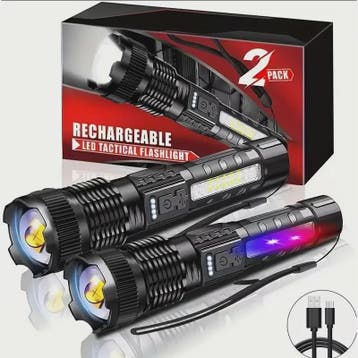 Krachtige Oplaadbare LED Zaklamp Tactisch met Zoom & 6 Modi, Verzenden, Nieuw