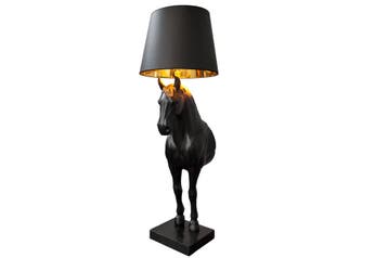 Vloerlamp BLACK BEAUTY 130cm zwart paard - 6530082, Ophalen of Verzenden, Nieuw