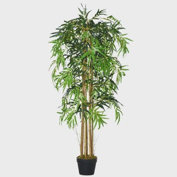 Outsunny Artificial bamboo with flower pot plant leaves real, Verzenden, Nieuw