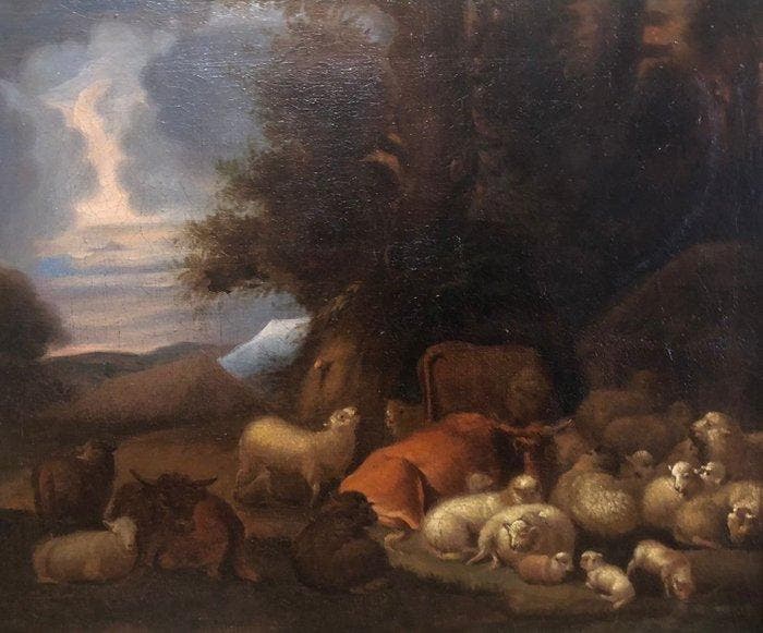 Philippe Peter Ross (1655-1706), Werkplaats van - Il riposo, Antiek en Kunst, Kunst | Schilderijen | Klassiek