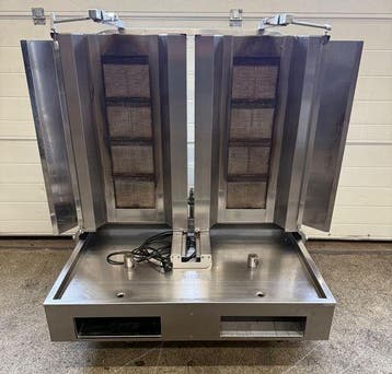Dubbele Doner Grill met 4 branders, gas, Gebruikt