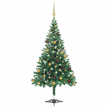 vidaXL Kunstkerstboom met verlichting en kerstballen 910, Verzenden, Nieuw