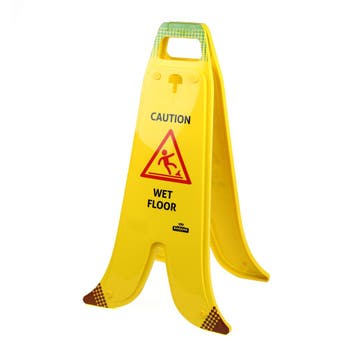 Banana inklapbaar waarschuwingsbord natte vloer - Geel -, Verzenden